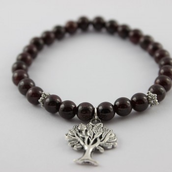 bracelet grenat breloque arbre